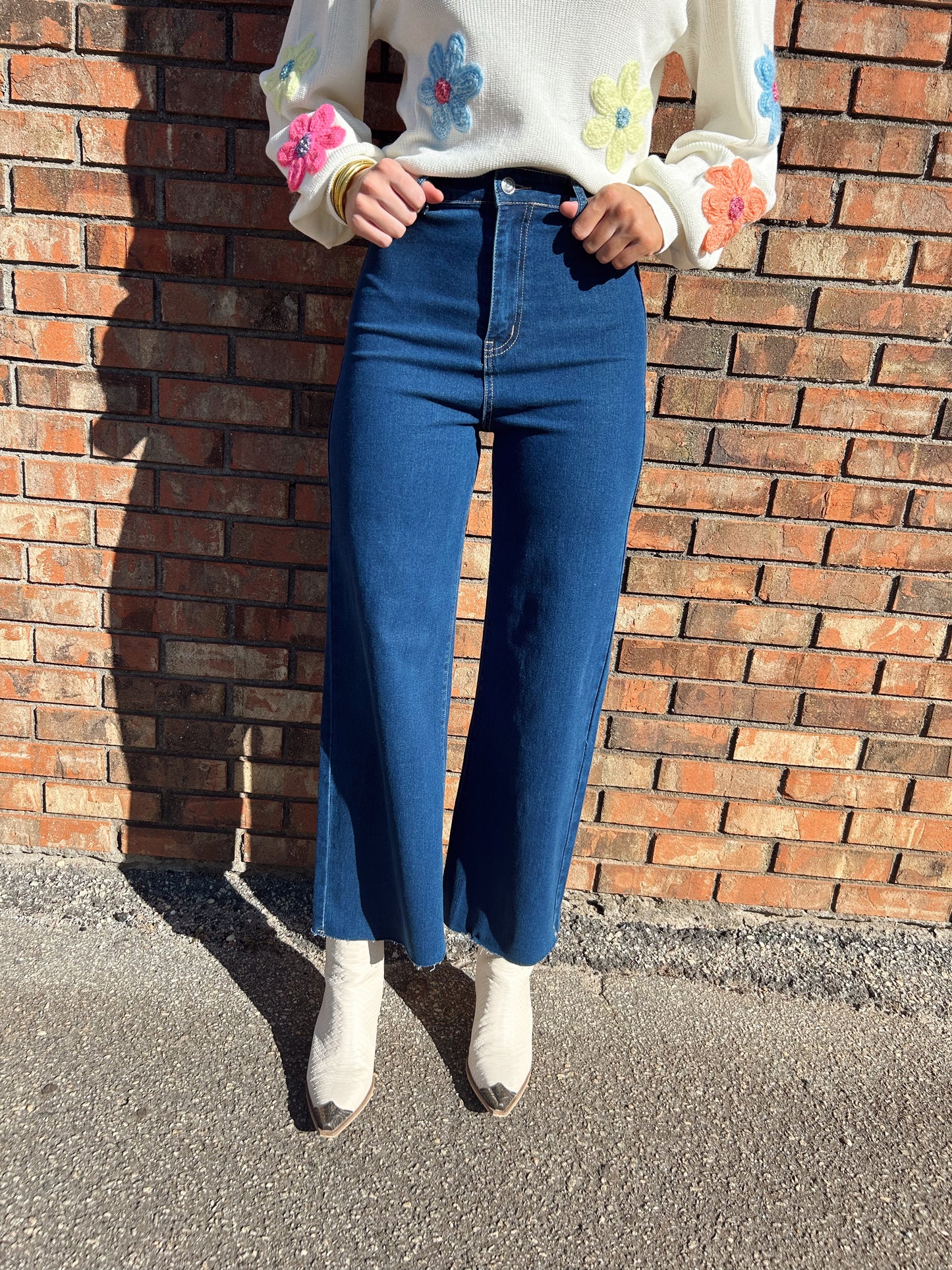 Darkened denim