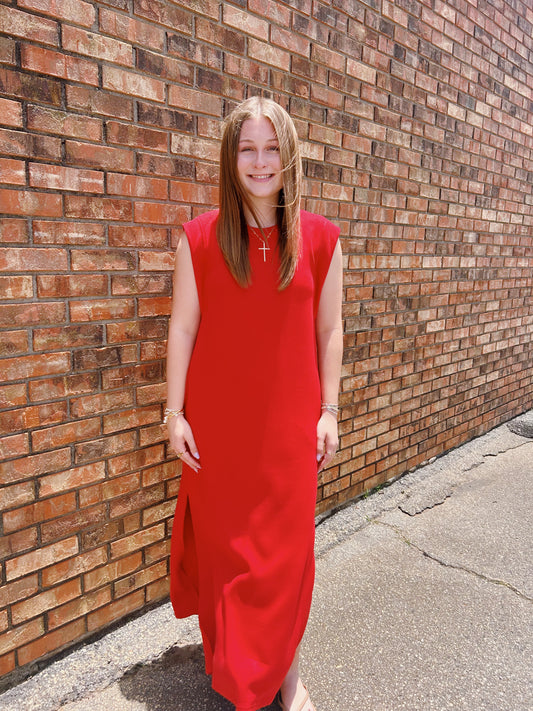 Easy breezy dress- red