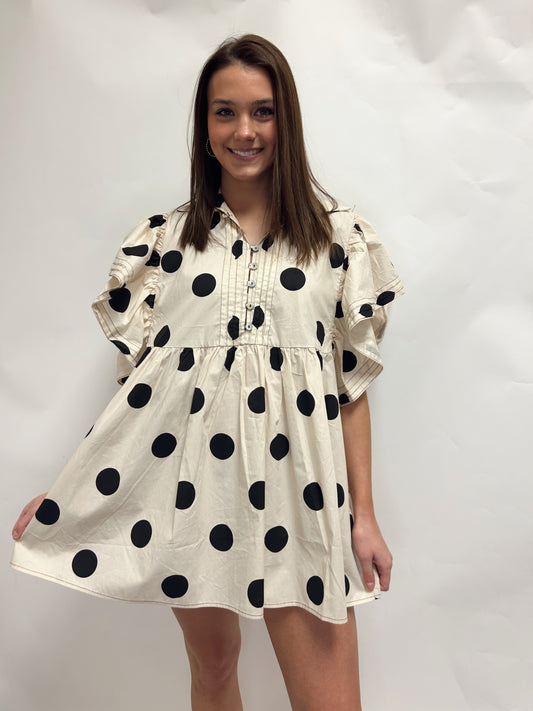 Preppy polka-dot dress