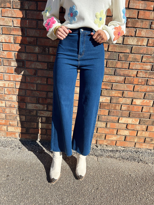Darkened denim