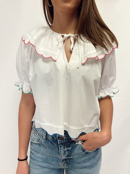 sassy scalloped top